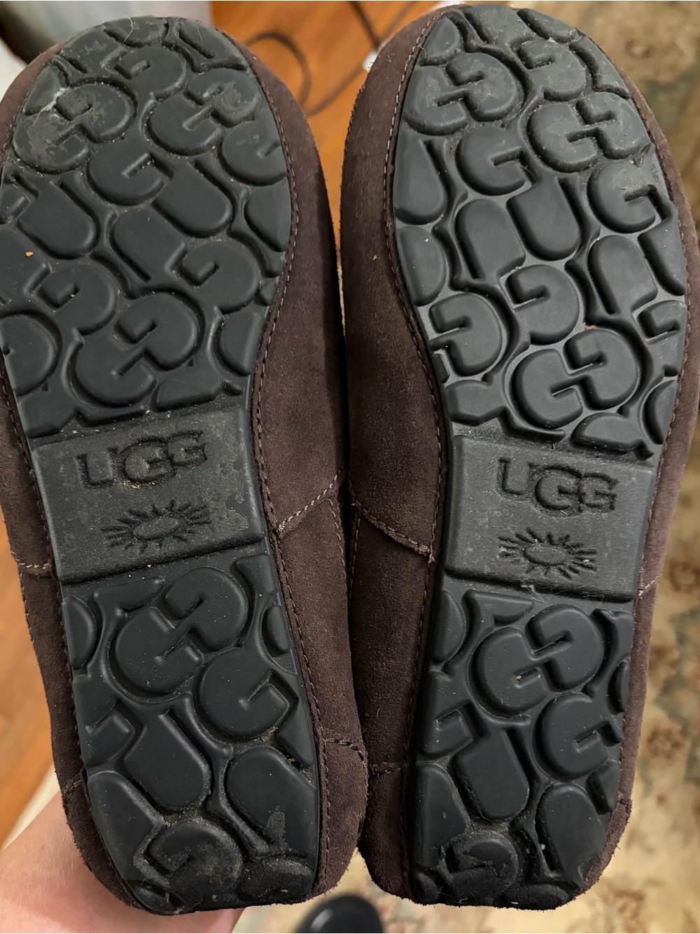 UGG mens Brown Suede Shearling-Lined - Picture 6 of 7